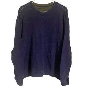Tommy Bahama‎ Navy Knit Blue V-Neck Long Sleeve Sweater Mens